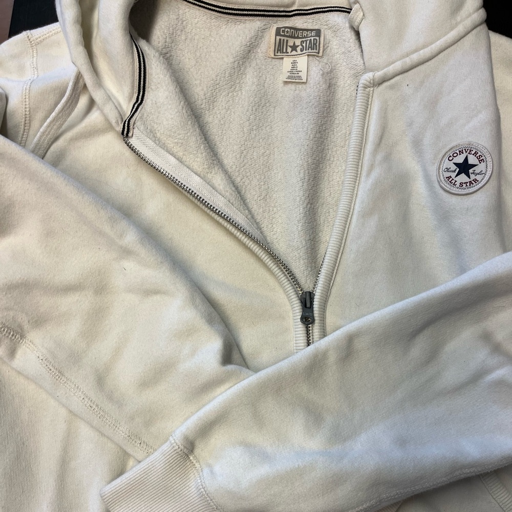 Converse off white zip up hoodie